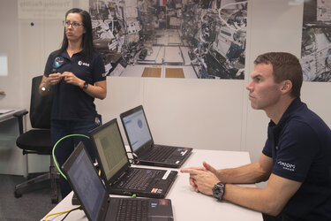 Marcus Wandt during astronaut training at EAC