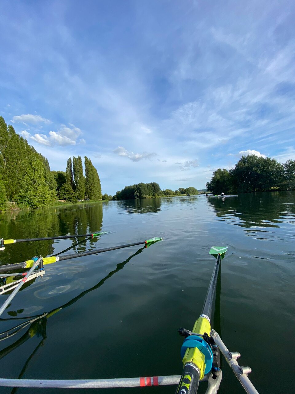 Rowing on the Seine river