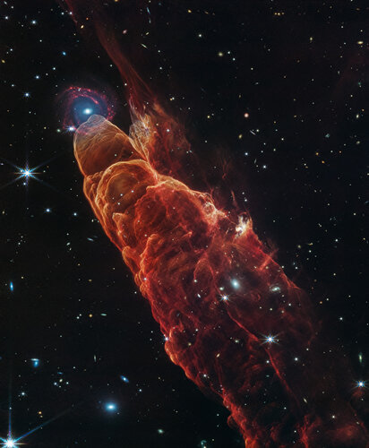 The Cosmic Tornado / Herbig-Haro 49/50 (Webb telescope image)