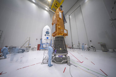 Biomass on its launch adapter
