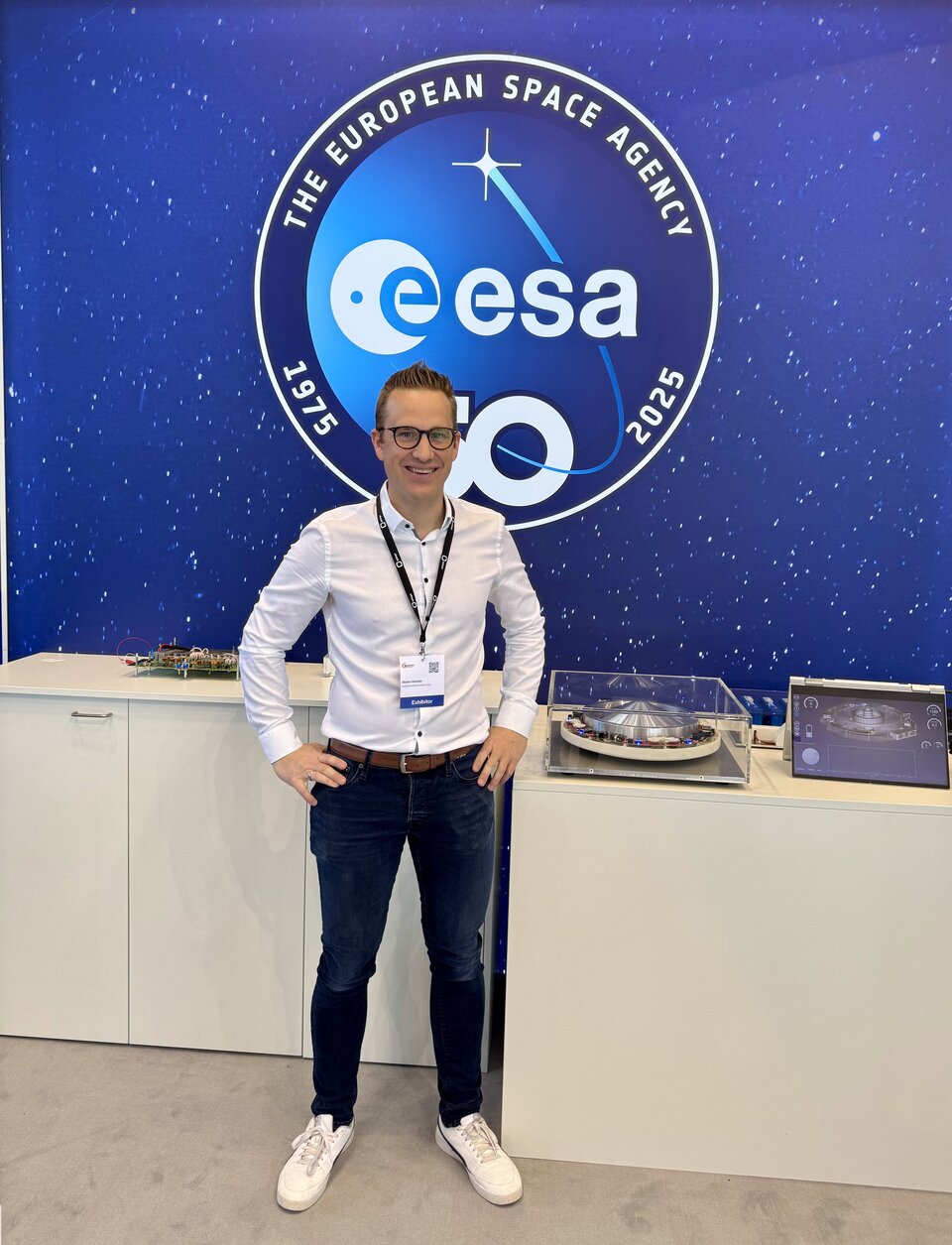 ESA's Stefan Heindel by his Airwheel invention