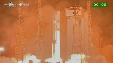 Short replay of Vega VV02 liftoff and deployment